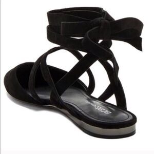 BCBGeneration Noel Lace-Up Ballet Flats, Black